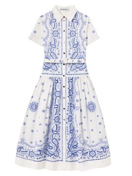 Self-Portrait Women's Bandana Embroidered Midi Dress
