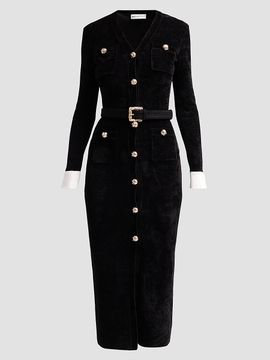 Self-Portrait Women's Chenille Knit Midi Dress