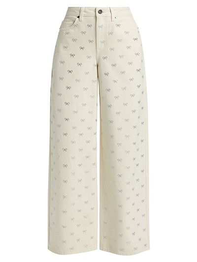 Self-Portrait Women's Diamanté Bow Jeans