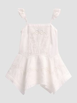 Self-Portrait Women's Embroidered Linen-Cotton Handkerchief Mini Dress
