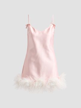 Self-Portrait Women's Feather-Hem Taffeta Mini Dress