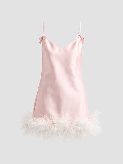 Self-Portrait Women's Feather-Hem Taffeta Mini Dress