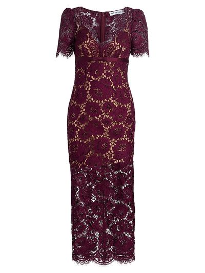 self portrait dresses Self-portrait Lace sheath midi dress Red - Women main image 1