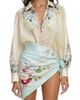 Self-Portrait Women's Floral Organza Button-Front Blouse - 3