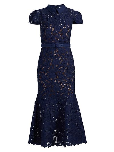Self-Portrait Women's Guipure Lace Belted Midi-Dress
