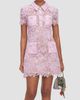 Self-Portrait Women's Lace Button-Front Mini Dress - 4