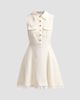 Self-Portrait Women's Linen Sleeveless Mini Shirtdress - 1