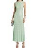 Self-Portrait Women's Mint Rhinestone Mesh Maxi Dress - 3