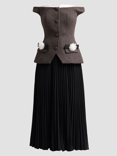 Self-Portrait Women's Off-The-Shoulder Chiffon Midi Dress