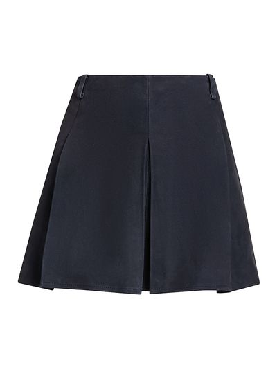 Self-Portrait Women's Pleated Suede Miniskirt