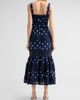 Self-Portrait Women's Polka Dot Linen & Lace Midi Dress - 3