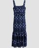 Self-Portrait Women's Polka Dot Linen & Lace Midi Dress - 6