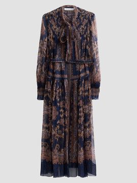 Self-Portrait Women's Printed Georgette Midi Dress