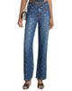 Self-Portrait Women's Printed Straight-Leg High-Rise Jeans - 3