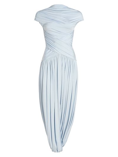 Self-Portrait Women's Ruched Twist-Front Jersey Midi-Dress