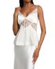 Self-Portrait Women's Satin Georgette Lace-Trimmed Maxi Dress - 6