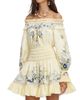 Self-Portrait Women's Smocked Floral Cotton-Silk Off-The-Shoulder Minidress - 4