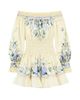 Self-Portrait Women's Smocked Floral Cotton-Silk Off-The-Shoulder Minidress - 6