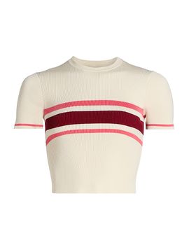 Self-Portrait Women's Striped Rib-Knit Top