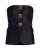Self-Portrait Women's Taffeta Belted Strapless Top - 1
