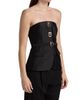 Self-Portrait Women's Taffeta Belted Strapless Top - 4
