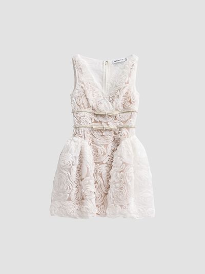 Self-Portrait Women's Tulle Laced A-Line Mini Dress