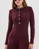 Self Portrait Self Portrait Burgundy Textured Knit Embellished Mini Burgundy - 2