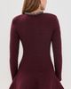 Self Portrait Self Portrait Burgundy Textured Knit Embellished Mini Burgundy - 3