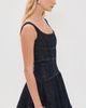 Self Portrait Self Portrait Indigo Denim Bow Embroidered Mini Dress Blue - 4