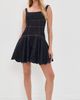Self Portrait Self Portrait Indigo Denim Bow Embroidered Mini Dress Blue - 5