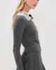 Self Portrait Self Portrait Lace Collar Knit Cardigan Grey - 4