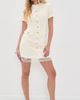 Self Portrait Self Portrait Lace Trim Mini Dress Cream - 5