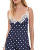 Self Portrait Self Portrait Navy Polka Dot Satin Mini Dress Navy - 1