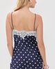 Self Portrait Self Portrait Navy Polka Dot Satin Mini Dress Navy - 3