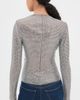 Self Portrait Self Portrait Rhinestone Mesh Wrap Top Grey - 3
