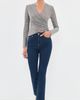 Self Portrait Self Portrait Rhinestone Mesh Wrap Top Grey - 5