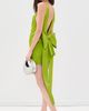 Self Portrait Self Portrait Satin Bow Mini Dress Green - 2