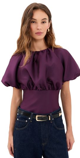 Self Portrait Self Portrait Taffeta Top Purple