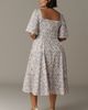 Selkie Bluebell Plus Short-Sleeve Square-Neck Midi Dress - 2