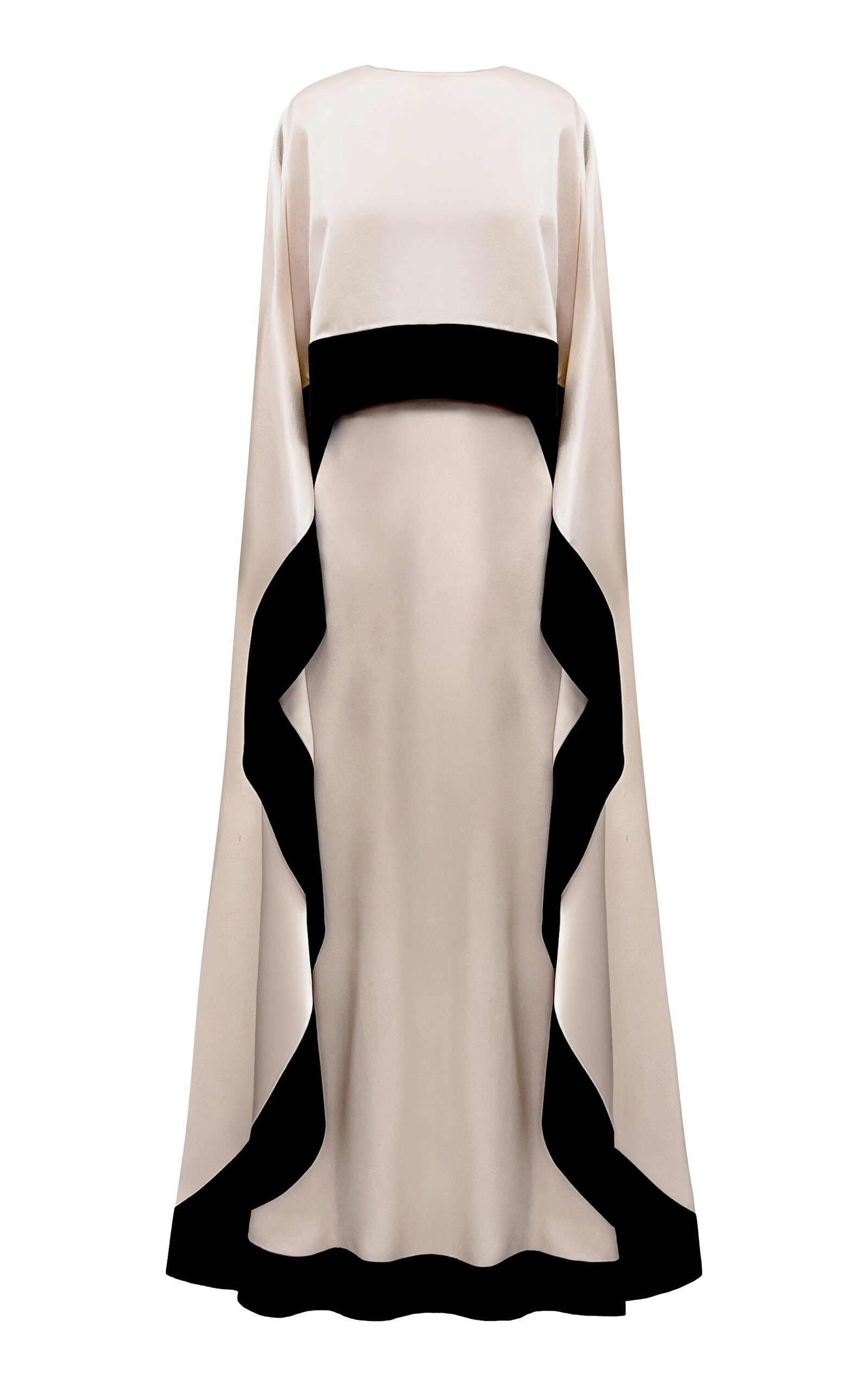 SemSem SemSem ColorBlocked Tiered Silk Caftan Dress