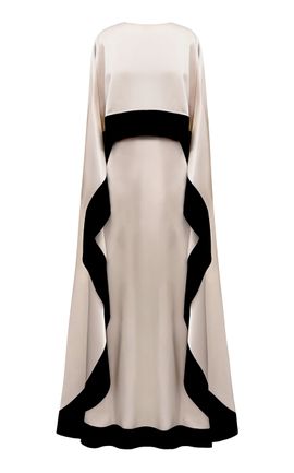 SemSem SemSem ColorBlocked Tiered Silk Caftan Dress