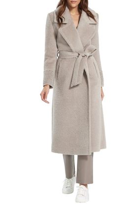 SENTALER SENTALER Bouclé Notch Collar Alpaca & Wool Blend Wrap Coat
