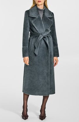 SENTALER SENTALER Bouclé Wool & Alpaca Blend Wrap Coat