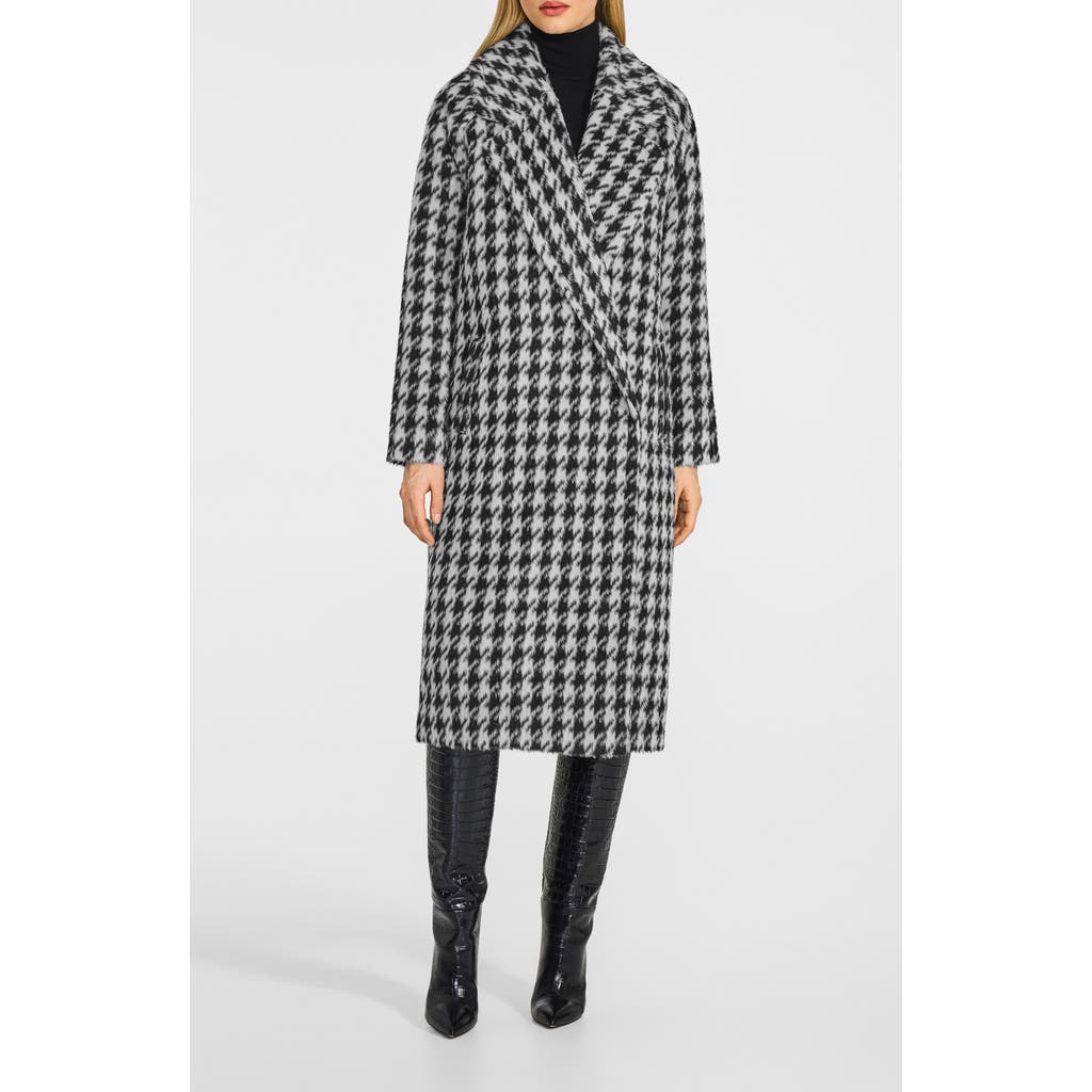 SENTALER SENTALER Houndstooth Alpaca Blend Coat 