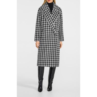 SENTALER SENTALER Houndstooth Alpaca Blend Coat 