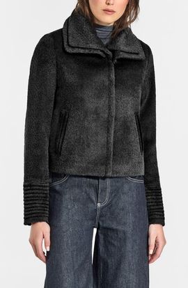 SENTALER SENTALER Wool & Bouclé Alpaca Blend Moto Jacket