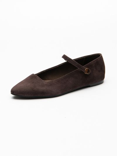 SEONG YUN JOO Emma Mary Jane Flat_Dark Brown (Suede)