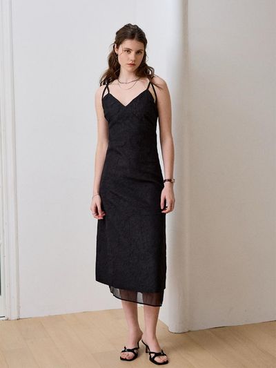 SEPTEMBER twentieth Crinkle Bustier Dress [Black]