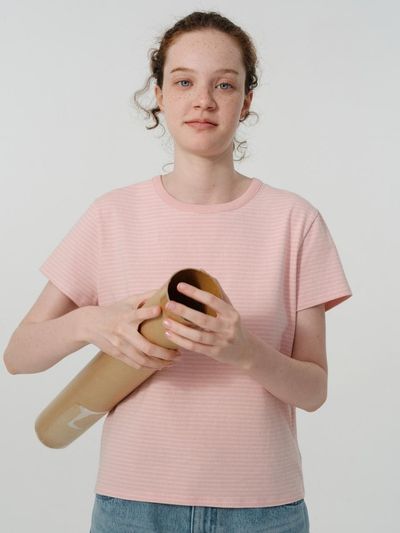 septim [2 car] SUMMER STRIPE TEE PINK