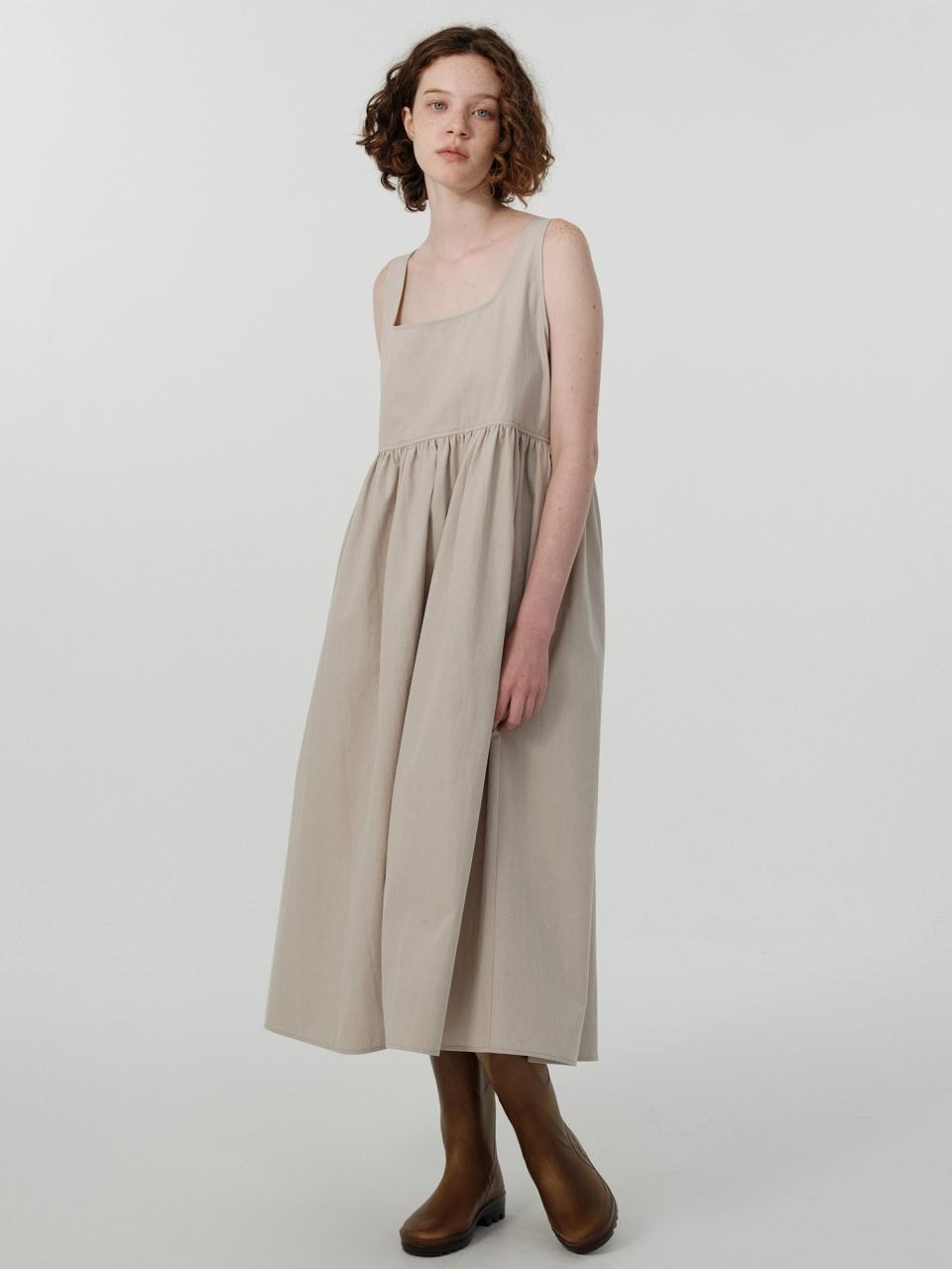 septim 2WAY SHIRRING DRESS_BEIGE